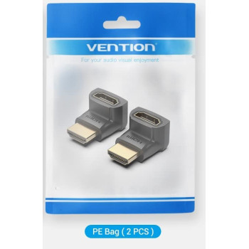 Vention HDMI 2.0 Male to HDMI Female Connector 4k@60Hz gold plated AINB0-2 (Pack of 2, 270 Degree Horizontal)