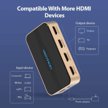 Vention HDMI Splitter 2K 4K@30hz 3D Splitter HDMI Switch Video and Audio distributor for HDTV PC Projector PS3 PS4 Xbox DVD (1 In 4 Out)