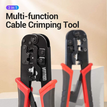 Vention RJ45 Crimping Tool Network Cable Crimper Cutting Tools Kits Crimping Stripper Punch Down RJ45 RJ12 RJ11 Ethernet Cable