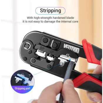 Vention RJ45 Crimping Tool Network Cable Crimper Cutting Tools Kits Crimping Stripper Punch Down RJ45 RJ12 RJ11 Ethernet Cable