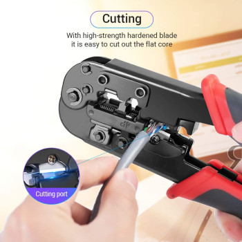Vention RJ45 Crimping Tool Network Cable Crimper Cutting Tools Kits Crimping Stripper Punch Down RJ45 RJ12 RJ11 Ethernet Cable