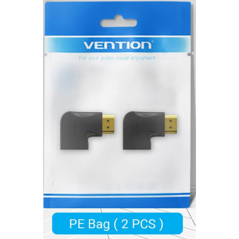 Vention HDMI 2.0 Male to HDMI Female Connector 4k@60Hz gold plated AIPB0-2 (Pack of 2, 90 Degree Vertical)