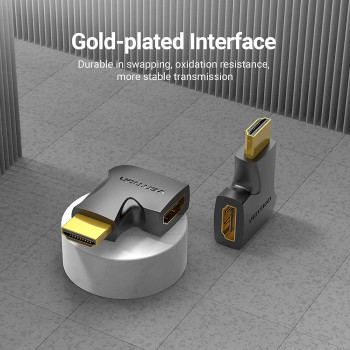 Vention HDMI 2.0 Male to HDMI Female Connector 4k@60Hz gold plated AIPB0-2 (Pack of 2, 90 Degree Vertical)