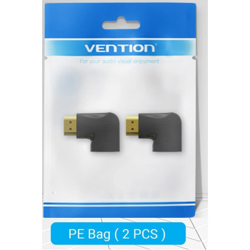 Vention HDMI 2.0 Male to HDMI Female Connector 4k@60Hz gold plated AIQB0-2 (Pack of 2, 270 Degree Vertical)
