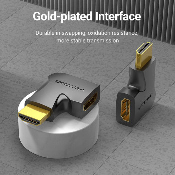 Vention HDMI 2.0 Male to HDMI Female Connector 4k@60Hz gold plated AIQB0-2 (Pack of 2, 270 Degree Vertical)