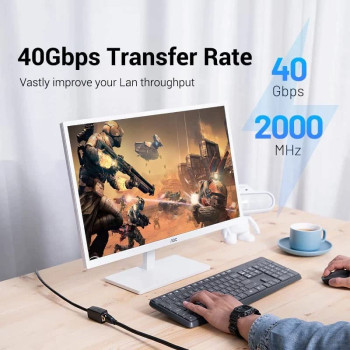 VENTION Cat 8 Ethernet Cable 40Gbps 2000MHz High Speed LAN Patch RJ45 Cable S/FTP Twisted Pair Network Cable for Switch, Router, Patch Panel, PS4, Xbox, Data Center (Cat.8 SSTP Extension)