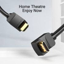 Vention HDMI Angle Cable 4K HDMI 2.0 Cable HDMI 90/270 Degree Angle Adapter for Apple TV PS4 Splitter Video Audio (2 METER 270 DEGREE)