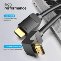 Vention HDMI Angle Cable 4K HDMI 2.0 Cable HDMI 90/270 Degree Angle Adapter for Apple TV PS4 Splitter Video Audio (2 METER 270 DEGREE)
