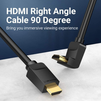 Vention HDMI Angle Cable 4K HDMI 2.0 Cable HDMI 90/270 Degree Angle Adapter for Apple TV PS4 Splitter Video Audio (2 METER 90 DEGREE)