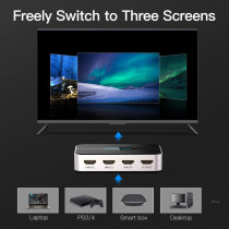 Vention HDMI Splitter 3 Input 1 Output 4K 3 Port HDMI Switcher Swtich HDMI with Toslink Audio 3D 1080P IR Remote Control for PS3 PS4 Smart TV Xbox 360 Sky Box DVD HDTV Projector