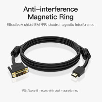 Vention HDMI to DVI Cable, Bi Directional DVI-D 24+1 Male to HDMI Male High Speed Adapter Cable Support 1080P Full HD Compatible for Raspberry Pi, Roku, Xbox One, Laptop etc (5m)