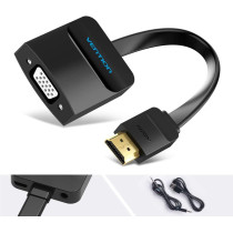 Vention HDMI to VGA 1080P HDMI (Computer,Laptop) to VGA (TV,Display,Projector) Adapter Video Cable for Laptop to HDTV Projector,with Audio&Power Supply port