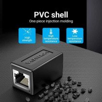 Vention IPVB0 RJ45 Connector Cat.6 FTP Keystone Jack Coupler for Network Cable Extension Black 1 Piece