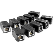 Vention IPVB0-10 RJ45 Connector Cat.6 FTP Keystone Jack Coupler for Network Cable Extension Black 10 Pieces