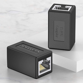 Vention IPVB0-5 RJ45 Connector Cat.6 FTP Keystone Jack Coupler for Network Cable Extension Black 5 Pieces