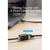 Vention IPVB0-5 RJ45 Connector Cat.6 FTP Keystone Jack Coupler for Network Cable Extension Black 5 Pieces