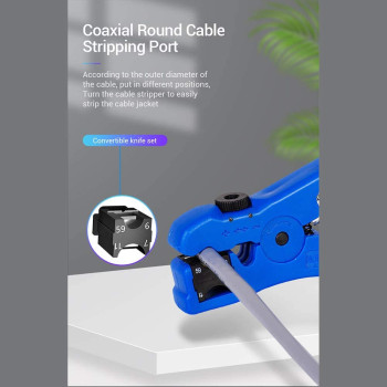 Vention KEBL0 Multifunctional Cable Stripper Network Cable Cutter Stripping Pliers Tool Coaxial Stripping Tool for Multi-usage