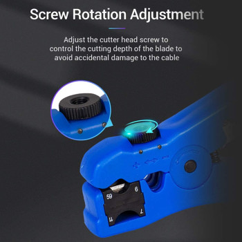 Vention KEBL0 Multifunctional Cable Stripper Network Cable Cutter Stripping Pliers Tool Coaxial Stripping Tool for Multi-usage