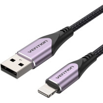 Vention MFi certified USB Cable, Phone Charger Cable, 2.4A Nylon High Speed Data Sync For iOS devices (2m, USB 2.0 to Lightning, Purple)