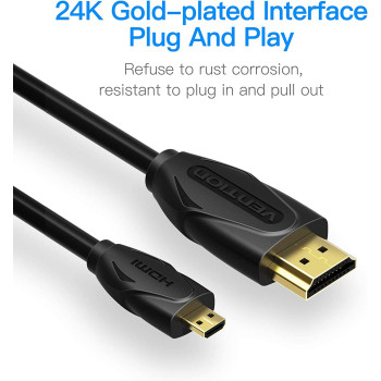 Vention Micro HDMI to HDMI Cable Adapter (Male to Male) 3ft/1m