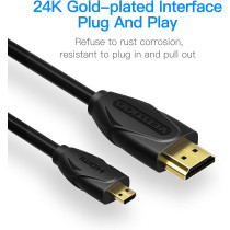 Vention Micro HDMI to HDMI Cable Adapter (Male to Male) 3ft/1m