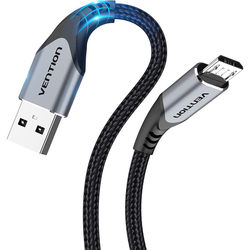 Vention Micro USB Cable 1M, USB to Micro USB Phone Charger Cable, 3A Nylon High Speed Data Sync Micro USB Charging Cable for Huawei,Xiaomi,LG,Sony,Nexus,Nokia,Android Smartphones, PS4, Xbox Etc (2m)
