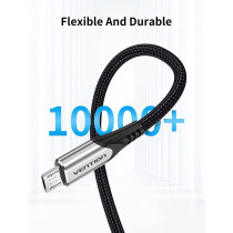 Vention Micro USB Cable, Phone Charger Cable, 3A Nylon High Speed Data Sync for Huawei,Xiaomi,LG,Sony,Nexus,Nokia,Android Smartphones, PS4, Xbox (1m, USB 2.0 to Micro USB, Grey)