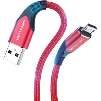 Vention Micro USB Cable, Phone Charger Cable, 3A Nylon High Speed Data Sync for Huawei,Xiaomi,LG,Sony,Nexus,Nokia,Android Smartphones, PS4, Xbox (1m, USB 2.0 to Micro USB, Red)