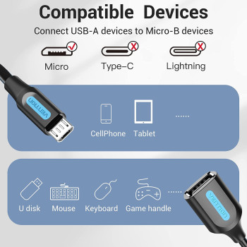 Vention Micro USB OTG CCUBB (USB 2.0 Mirco-B to USB A)