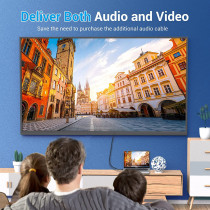 Vention Mini DisplayPort Cable, 4K@60Hz 3D Effect, Triple Shielding, Multi Screen Expansion, HD Video Conversion Chip for MacBook Pro, MacBook Pro/Air Ultra HD (Mini DP to HDMI, 2m)
