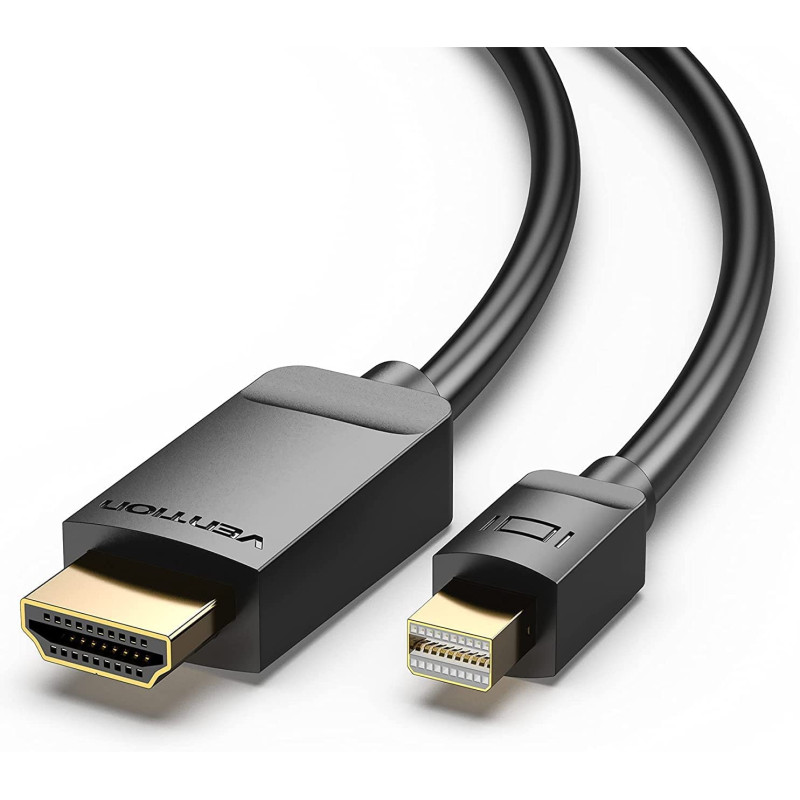 Vention Mini DisplayPort Cable, 4K@60Hz 3D Effect, Triple Shielding, Multi Screen Expansion, HD Video Conversion Chip for MacBook Pro, MacBook Pro/Air Ultra HD (Mini DP to HDMI, 3m)