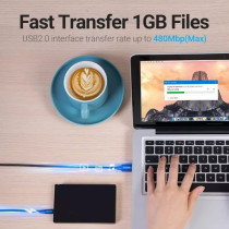 Vention Mini USB Cable to USB 2.0 Charging @2A Data transfer @480 Mbps Cable For Cellular Phone Digital Camera HDD MP3 MP4 Player Tablets GPS (Mini-B, 2 Meter)