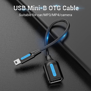 Vention Mini USB OTG Cable Mini USB Male to Female USB OTG Adapter for Camera Mobile - CCTBB (USB 2.0 Mini-B to USB A)