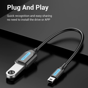 Vention Mini USB OTG Cable Mini USB Male to Female USB OTG Adapter for Camera Mobile - CCTBB (USB 2.0 Mini-B to USB A)