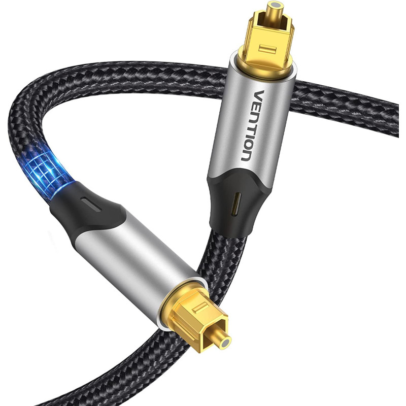 Vention Optical Fiber Audio Cable For CD DVD Toslink Digital Cable for Xbox PS4 (Cotton Braided, 1.5 Meter)