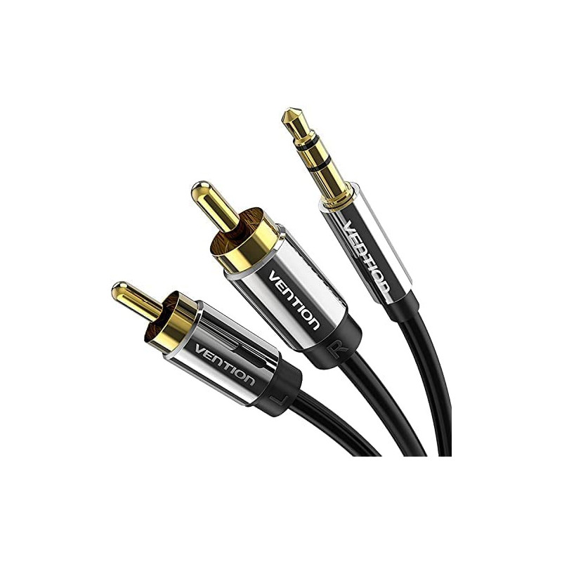 Vention RCA Audio Cable 3.5mm to 2 RCA Y-Splitter Stereo Cable 2 RCA Phono Male Compatible with DJ Controller Speaker TV Car Stereo Hi-Fi Amplifier Smartphones MP3 Tablets (RCA Audio Cable, 0.5M)