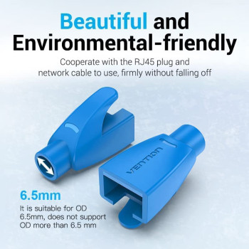Vention RJ45 Strain Relief Boots PVC Type (Pack of 50, RJ45 Relief Boots, Blue)