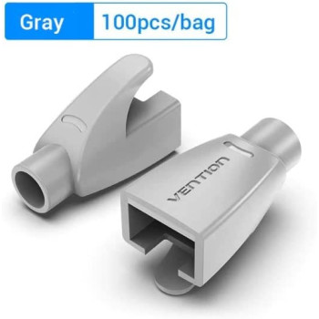 Vention RJ45 Strain Relief Boots PVC Type 100 Pack (Pack of 100, RJ45 Relief Boots, Gray)