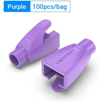 Vention RJ45 Strain Relief Boots PVC Type 100 Pack (Pack of 100, RJ45 Relief Boots, Purple)