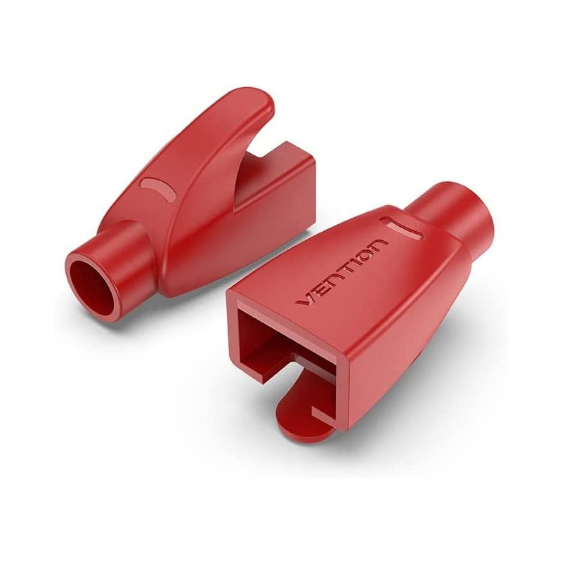 Vention RJ45 Strain Relief Boots PVC Type 100 Pack (Pack of 100, RJ45 Relief Boots, Red)