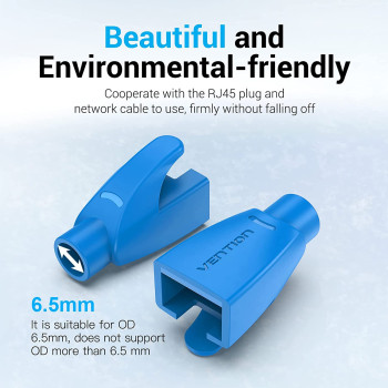 Vention RJ45 Strain Relief Boots PVC Type 100 Pack (Pack of 100, RJ45 Relief Boots, Red)