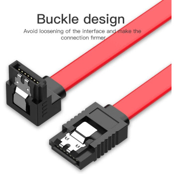 Vention SATA 3.0 Cable | 6 Gbps Stable Data Transmission | Right Angle Interface | Tinned Copper Conductor with Aluminum Foil Shielding 0.5 Meter (Pack of 2)