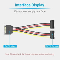 Vention SATA Power Cable (SATA 15P Splitter, Pack of 2)