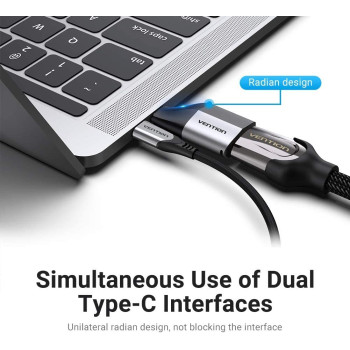 Vention TCAH0 USB C to HDMI Adapter 4K 60Hz, Type C Thunderbolt 3 Male to HDMI 2.0 Female Adapter Compatible with MacBook Pro, MacBook Air, iPad Pro, Pixelbook, XPS, Galaxy, and More (1 Year Warranty)