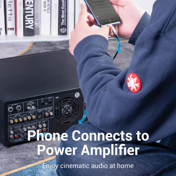 Vention Type-C to Dual RCA Audio Cable Cotton Braided Male to Male Gold- Plated Aux Auxiliary Stereo Y Splitter Adapter Cord for USB C Devices Le TV MacBook Connect Speaker Amplifier 3M