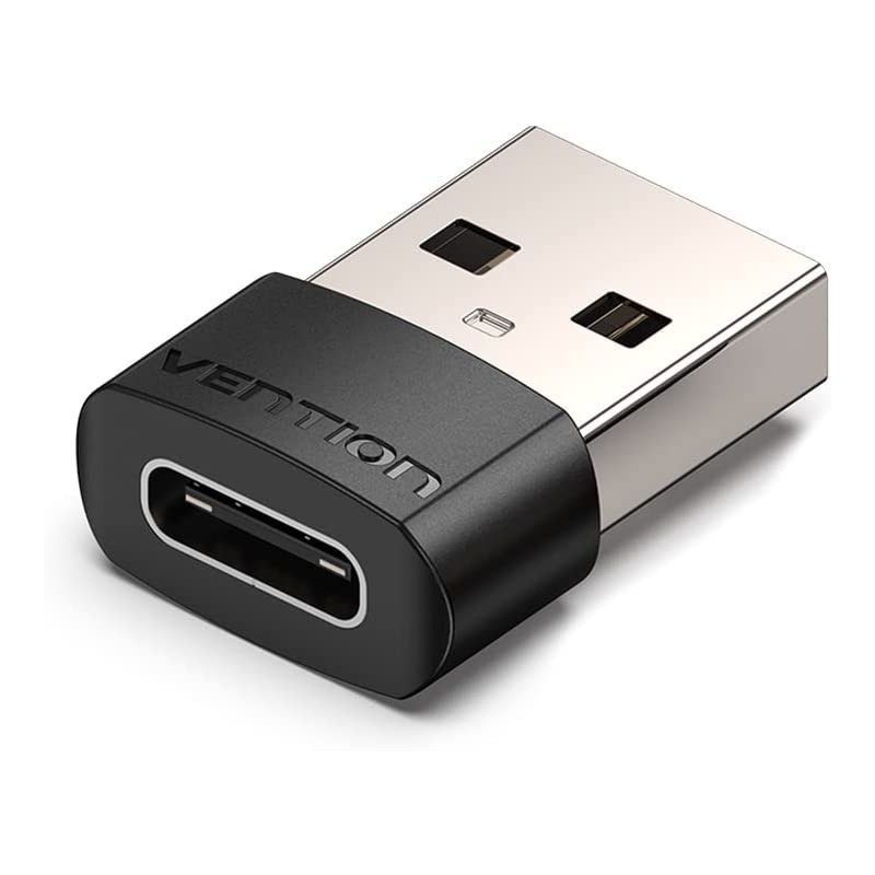 Vention USB 2.0 A Male to Female USB C OTG Adapter Transmission Speed @480Mbps 3A Converter (USB 2.0 A to C, Pack of 1)