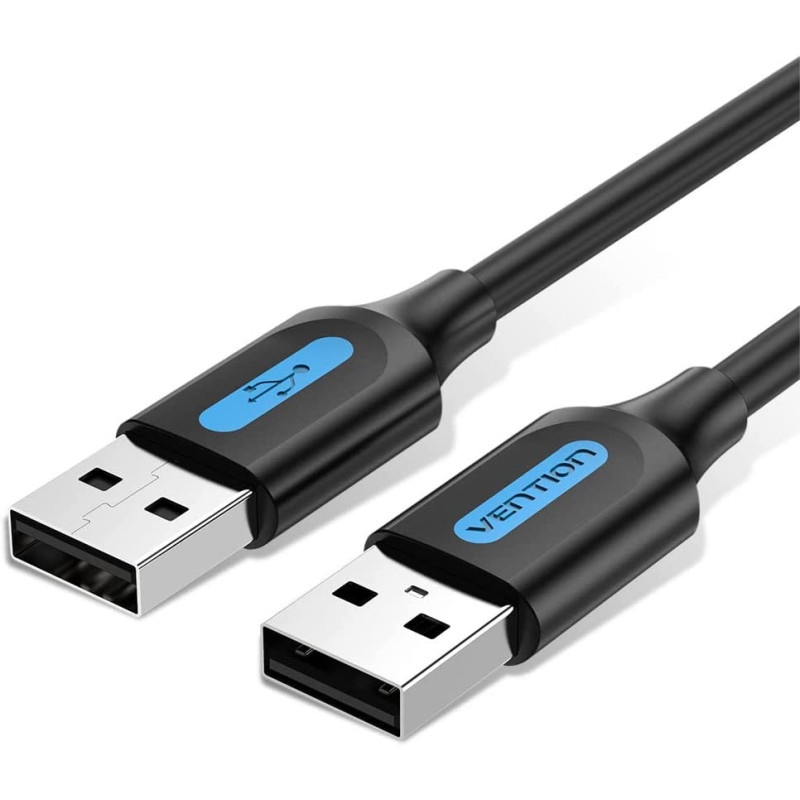 Vention USB 2.0 Nickel-Plated Cable support data transfer @480Mbps and charging @2A (USB 2.0 A Male to A Male, 0.25 Meter)