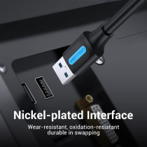 Vention USB 2.0 Nickel-Plated Cable support data transfer @480Mbps and charging @2A (USB 2.0 A Male to A Male, 2 Meter)