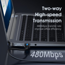 Vention USB 2.0 Nickel-Plated Cable support data transfer @480Mbps and charging @2A (USB 2.0 A Male to A Male, 2 Meter)