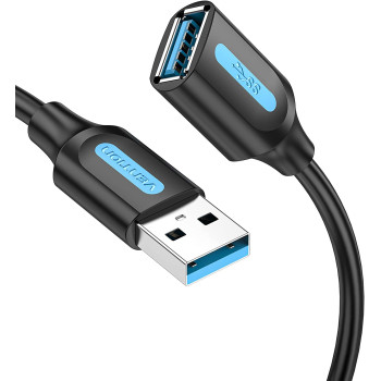Vention USB 3.0 Fast Data Transfer Cable Compatible with Printer, USB Keyboard, Flash Drive, Hard Drive, Mouse (USB 3.0 Extension, 1 Meter)